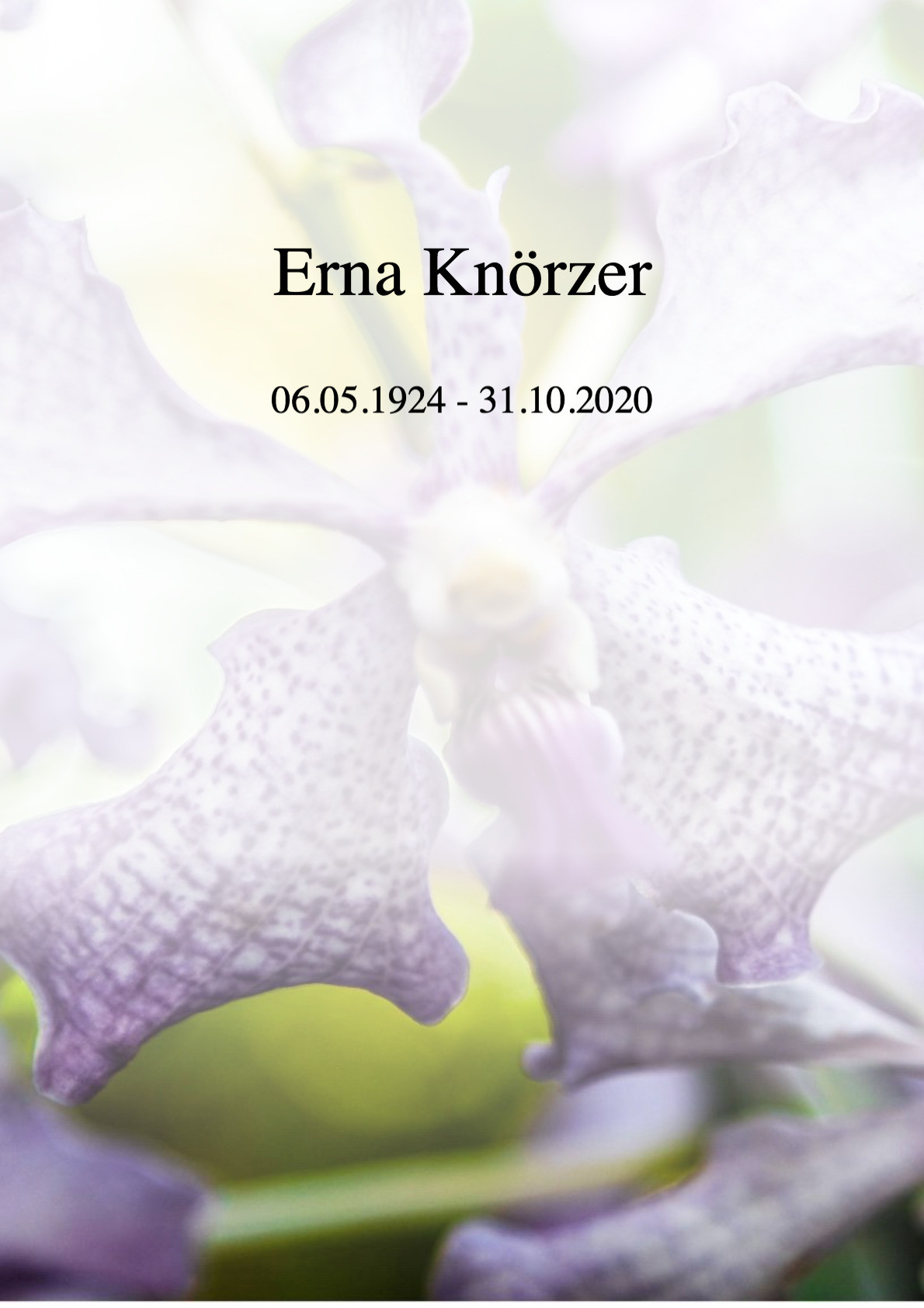 Traueranzeige von Erna Knörzer