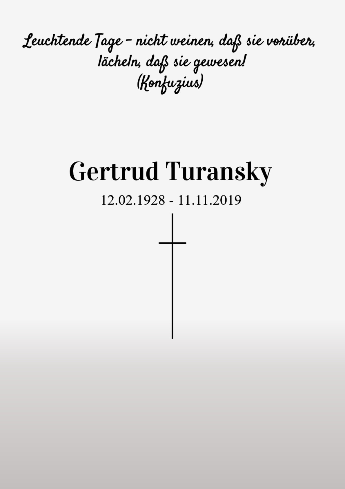 Traueranzeige von Gertrud Turansky