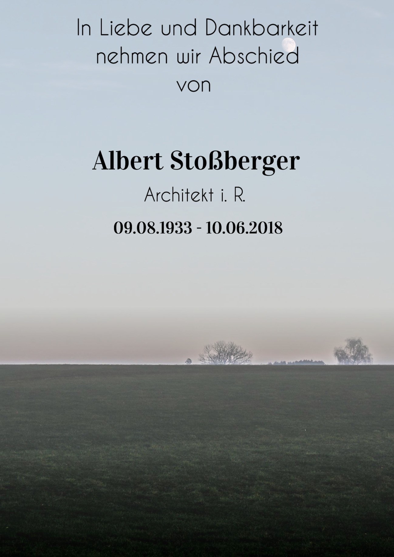 Traueranzeige von Albert Stoßberger