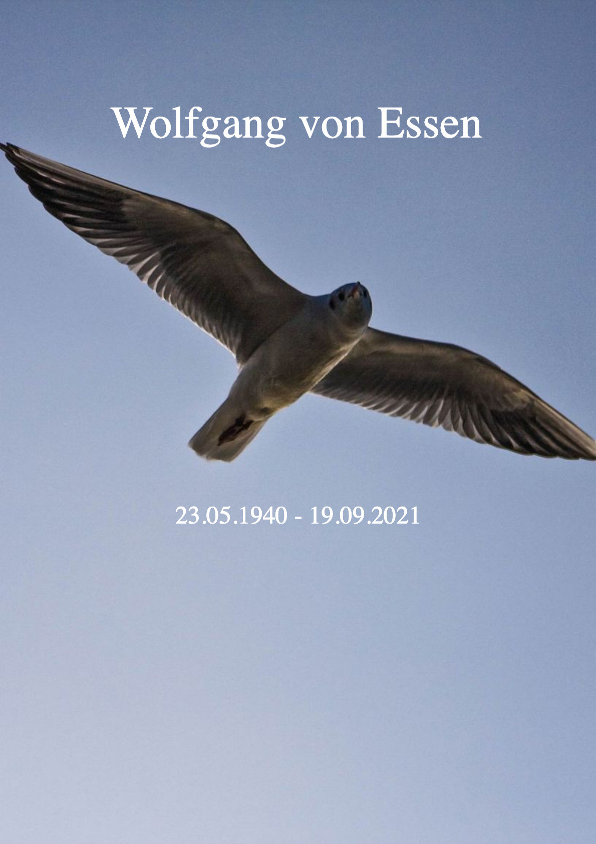 Traueranzeige von Wolfgang von Essen