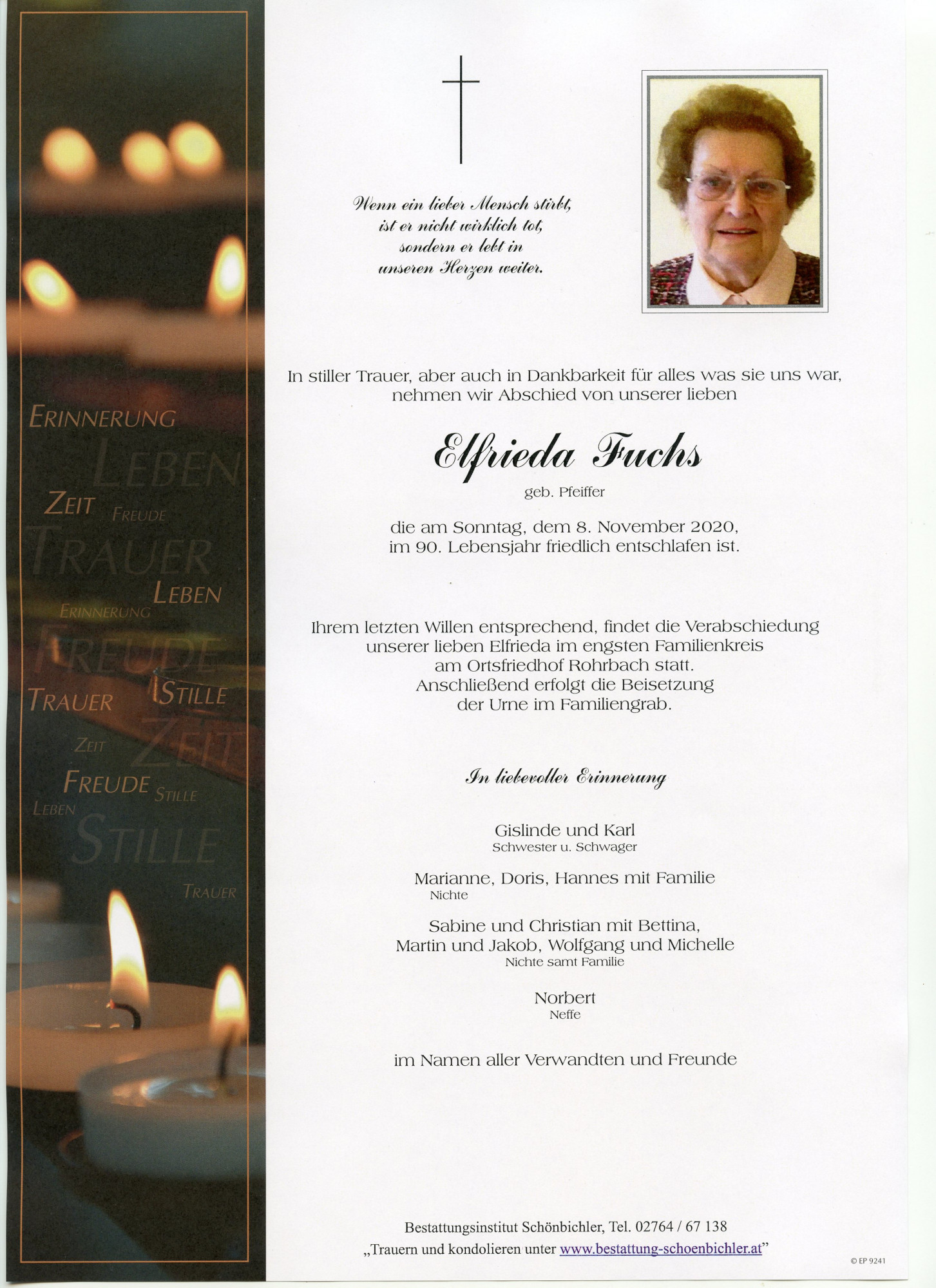 Traueranzeige von Elfrieda Fuchs