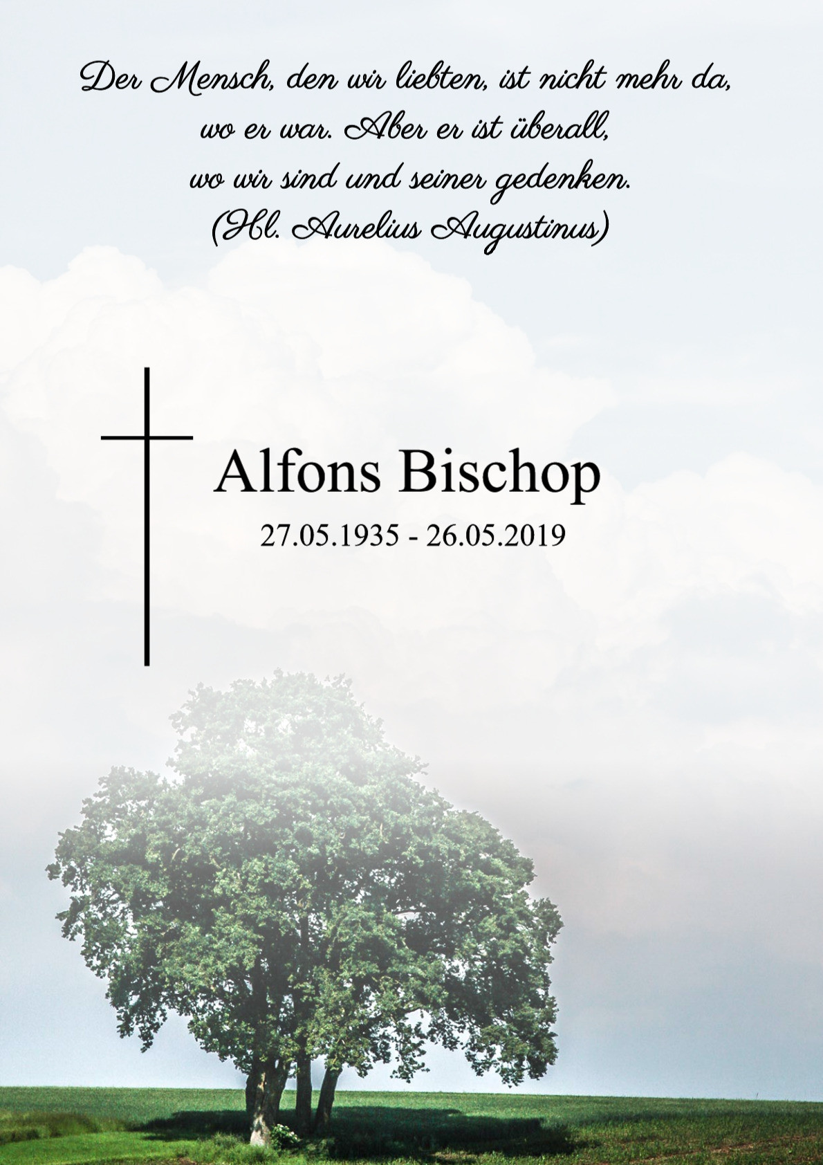Traueranzeige von Alfons Bischop