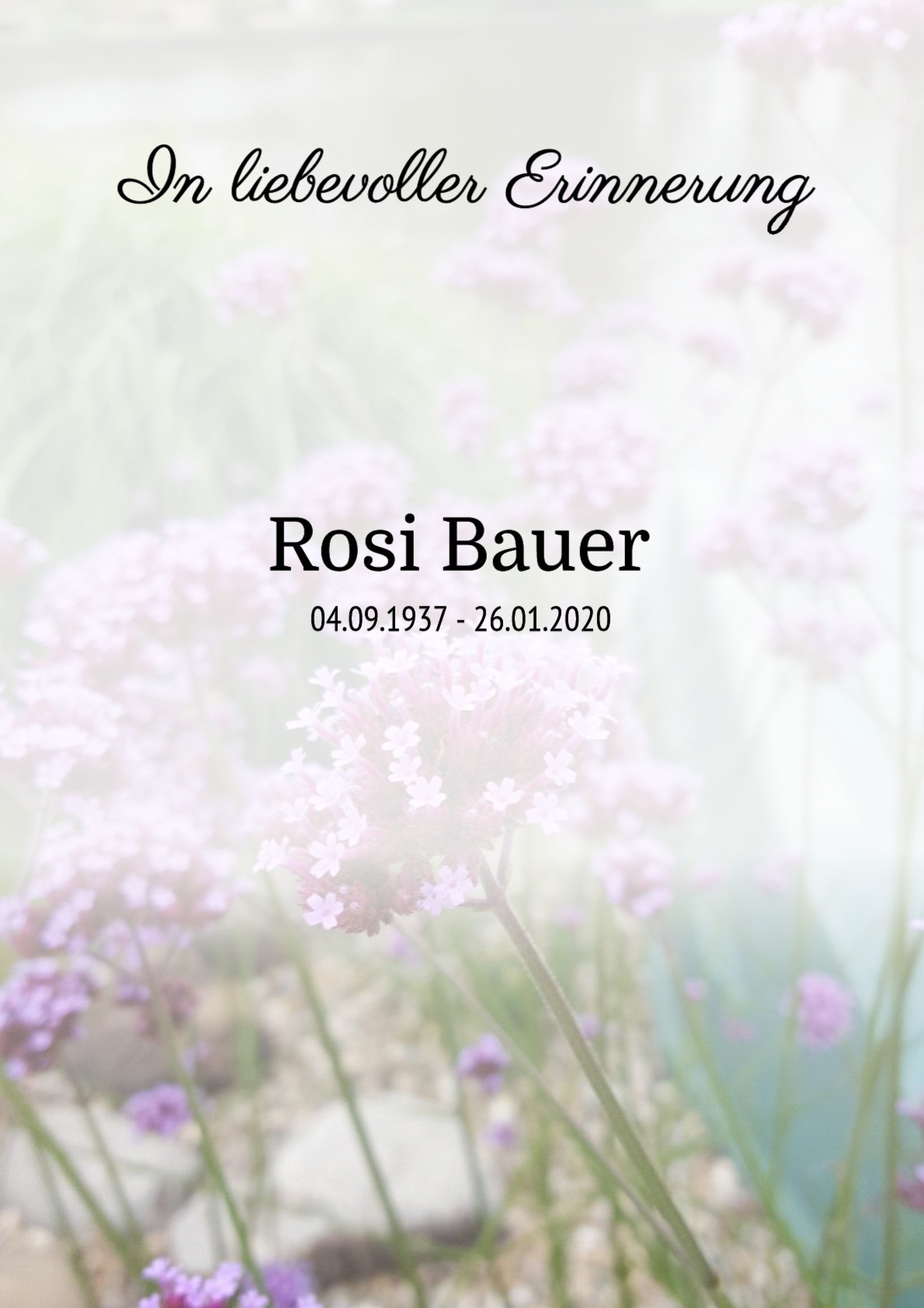 Traueranzeige von Rosi Bauer