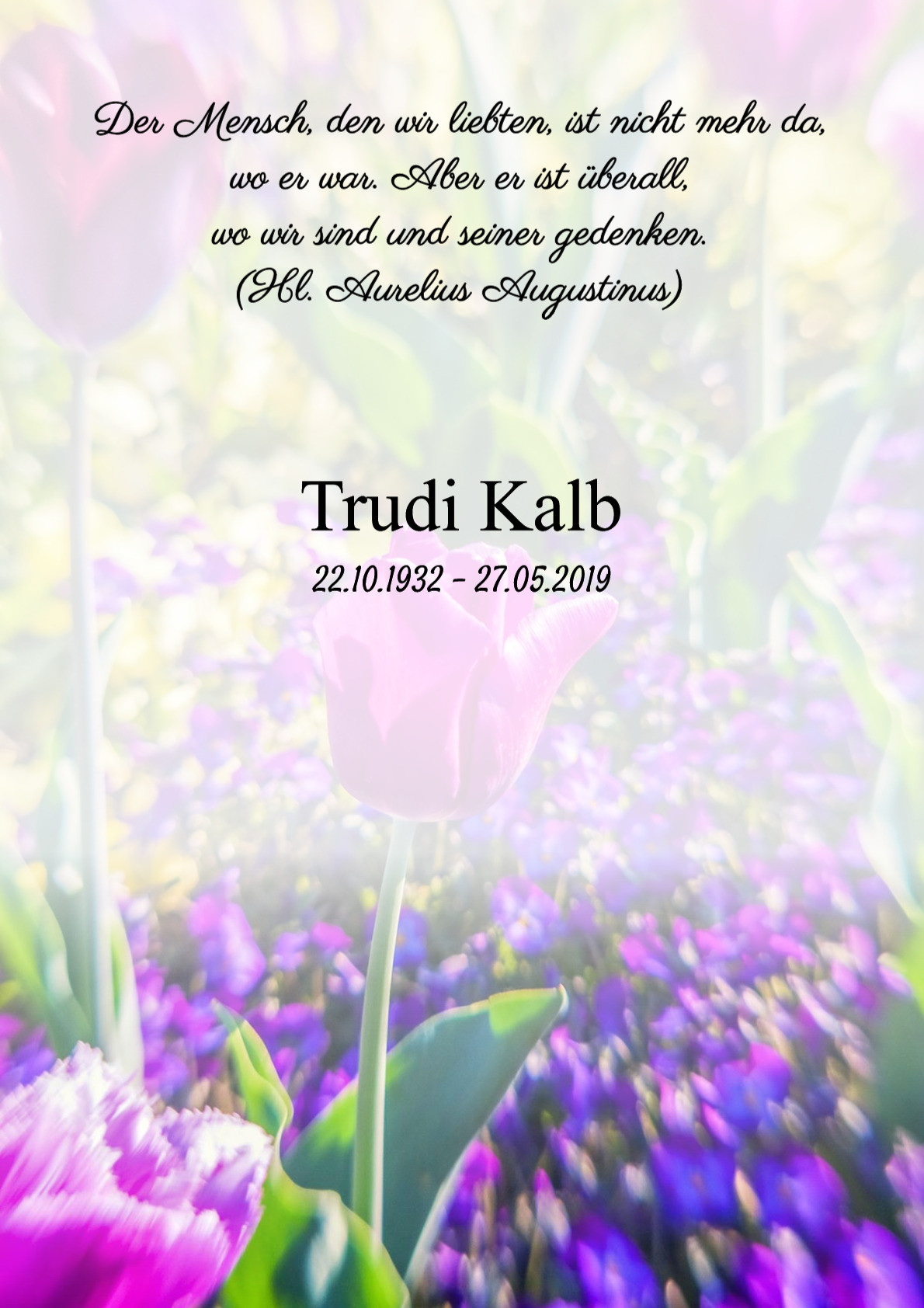 Traueranzeige von Trudi Kalb