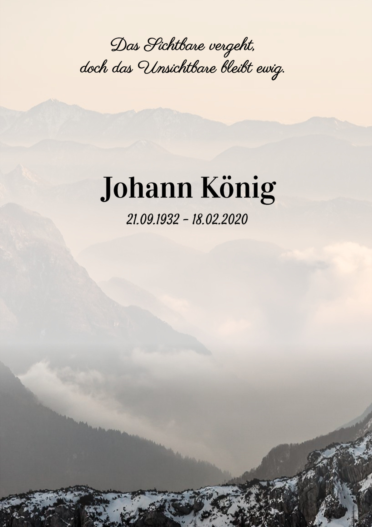 Traueranzeige von Johann König