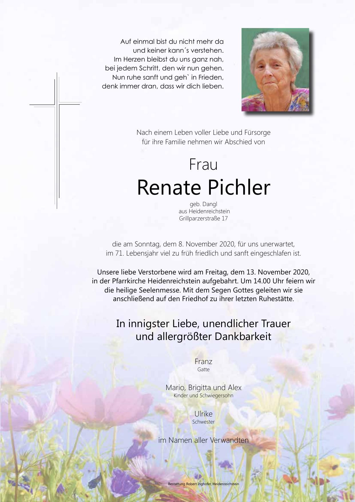 Traueranzeige von Renate Pichler