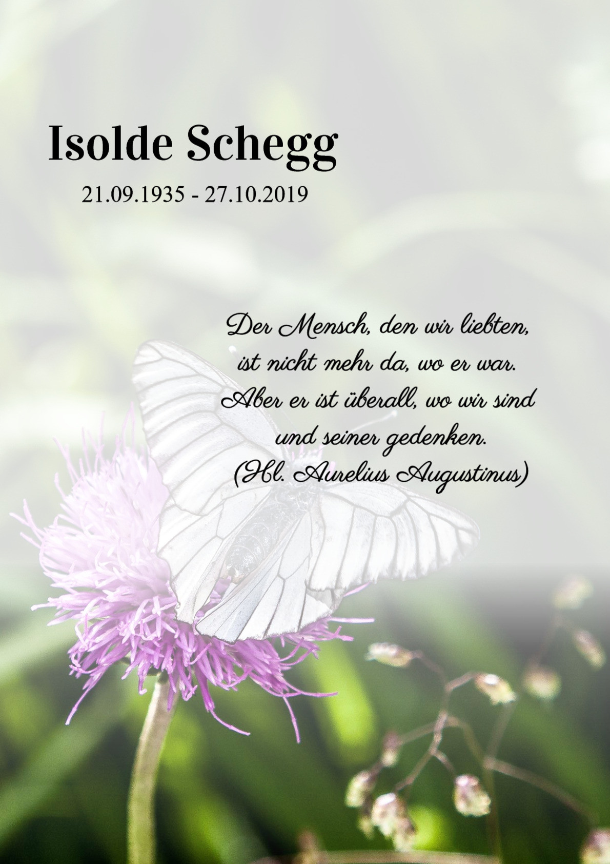 Traueranzeige von Isolde Schegg