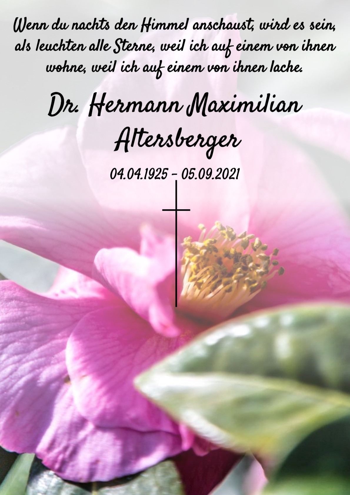 Traueranzeige von Dr. Hermann Maximilian Altersberger