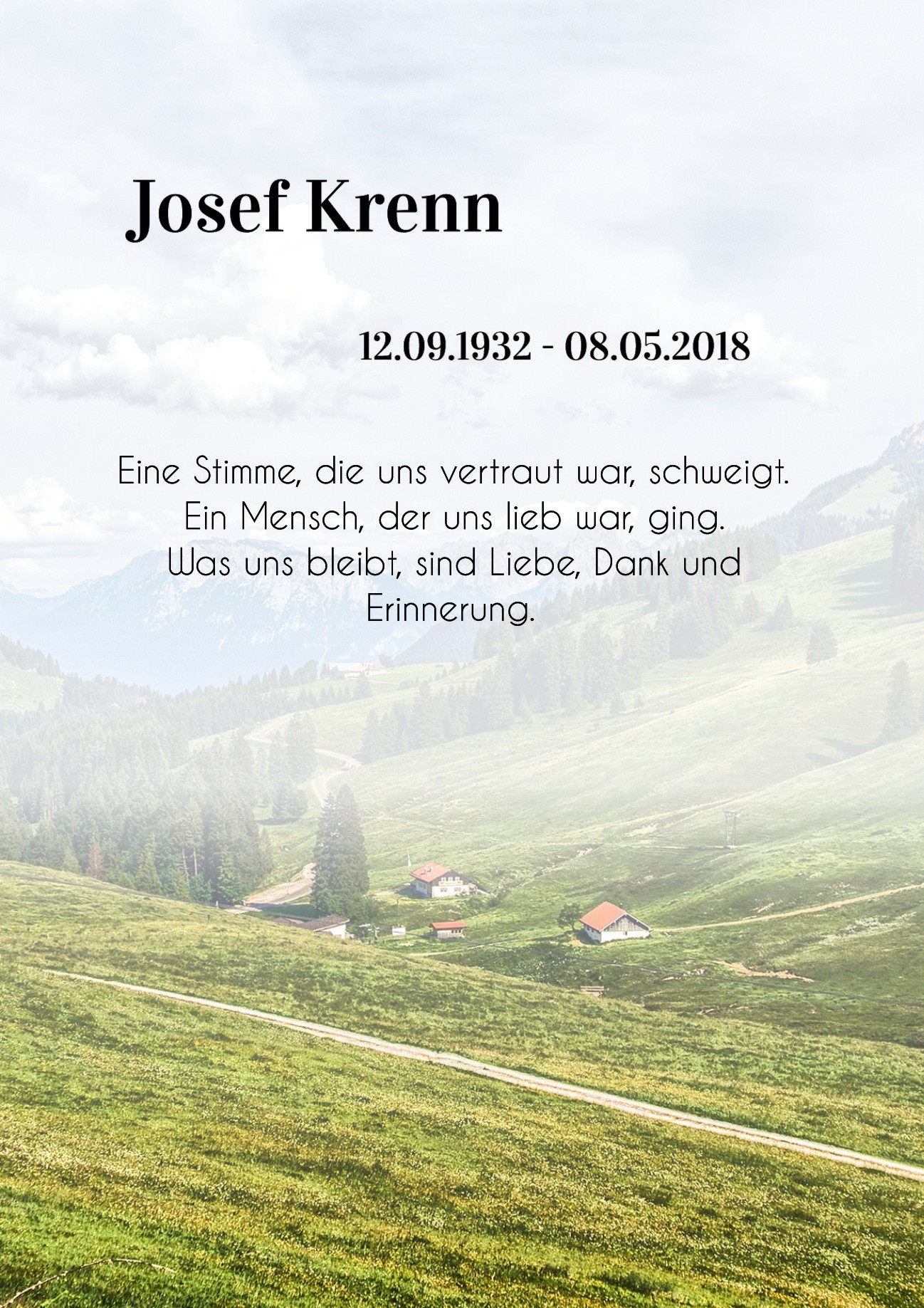 Traueranzeige von Josef Krenn