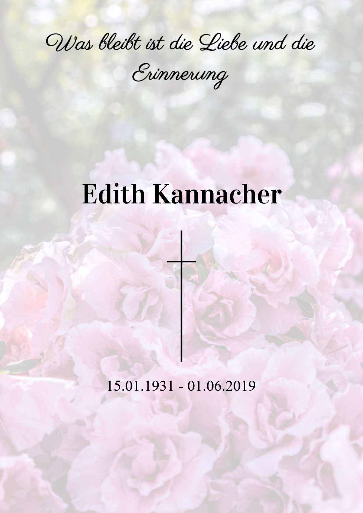 Traueranzeige von Edith Kannacher