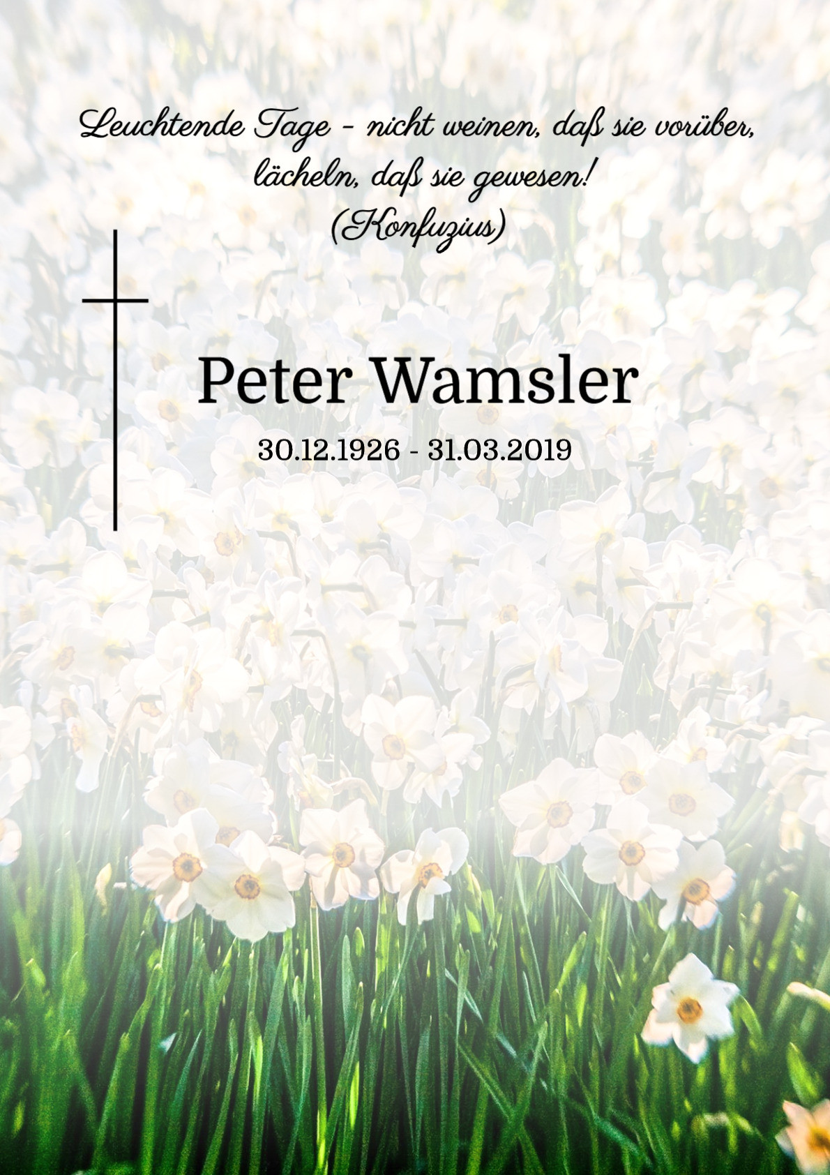 Traueranzeige von Peter Wamsler