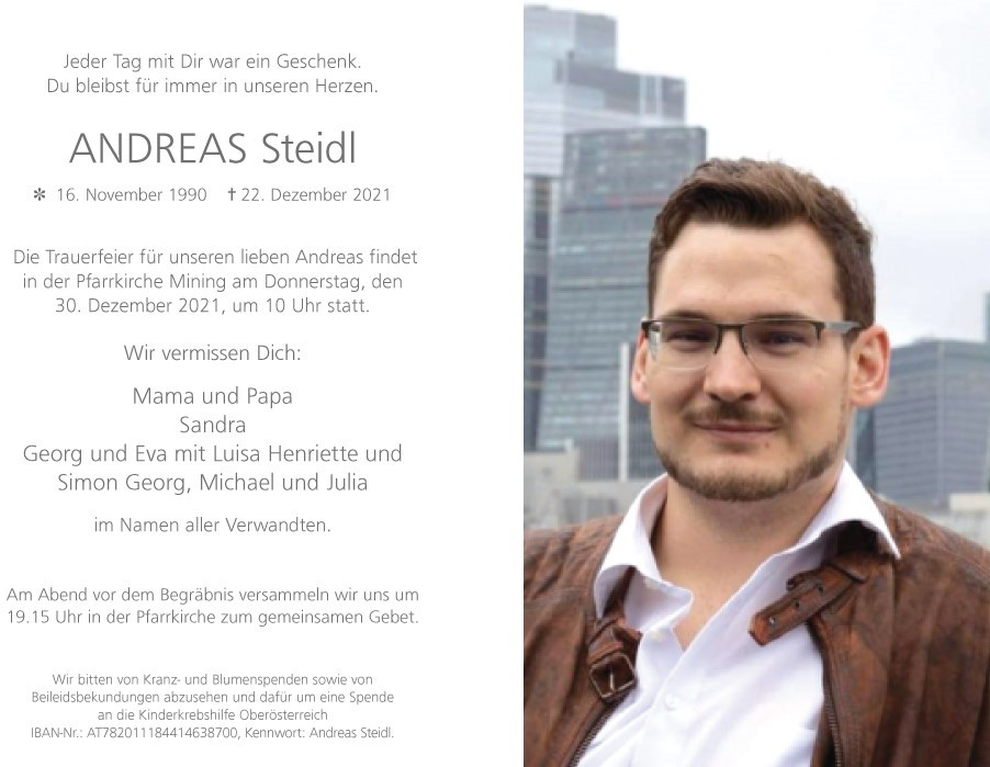 Traueranzeige von Andreas Steidl