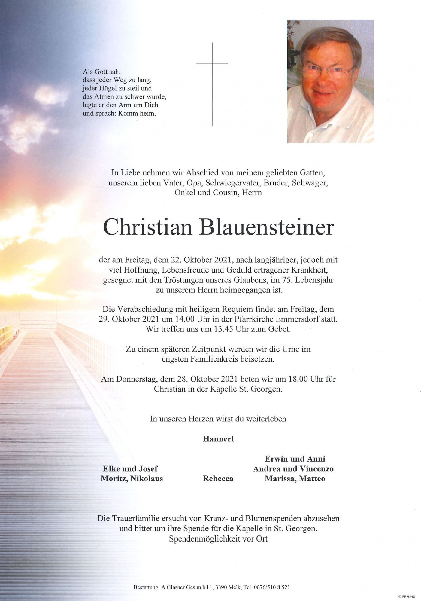 Traueranzeige von Christian Blauensteiner