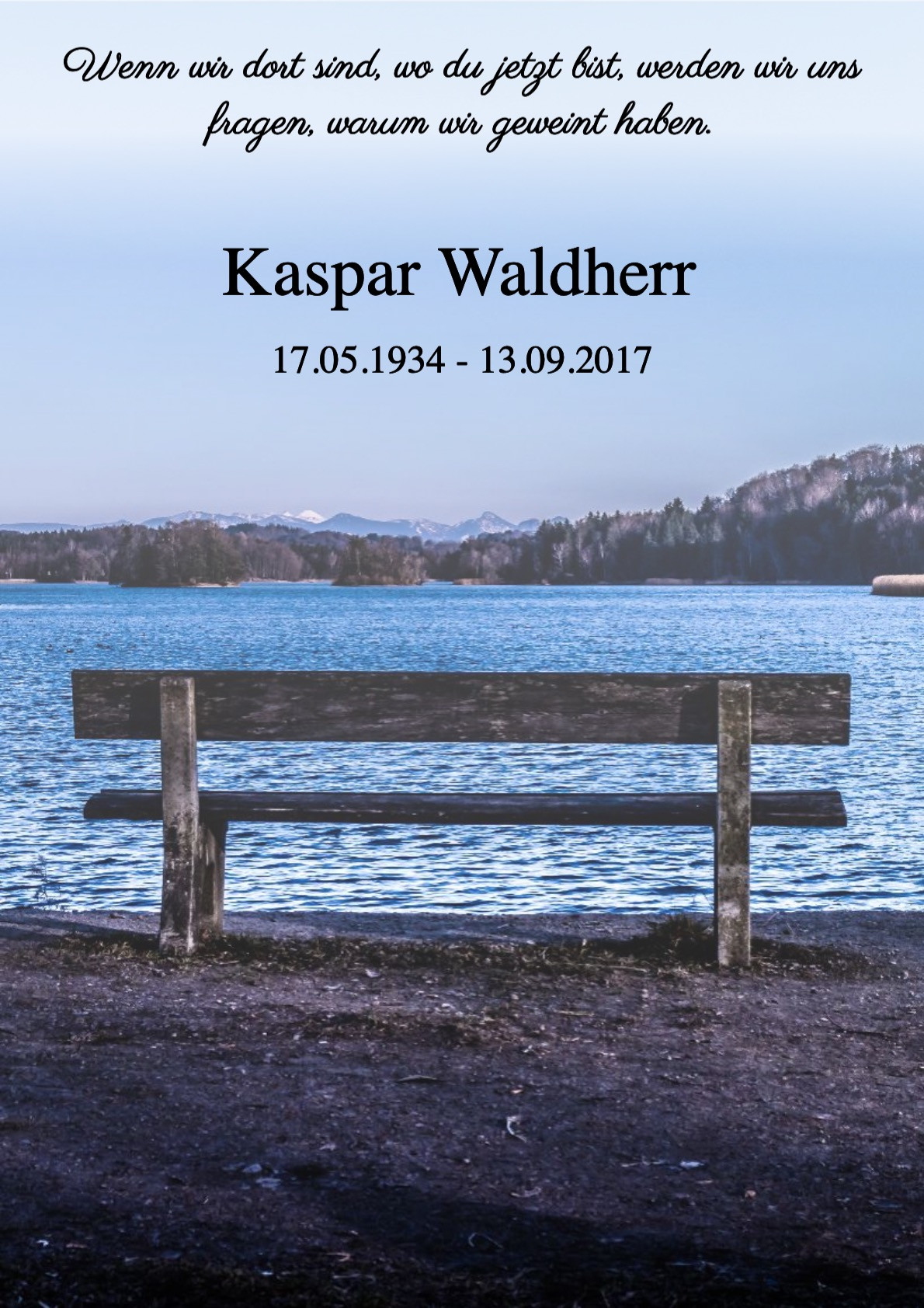 Traueranzeige von Kaspar Waldherr