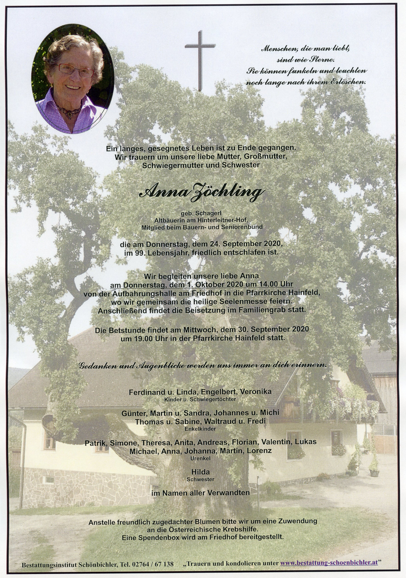 Traueranzeige von Anna Zöchling