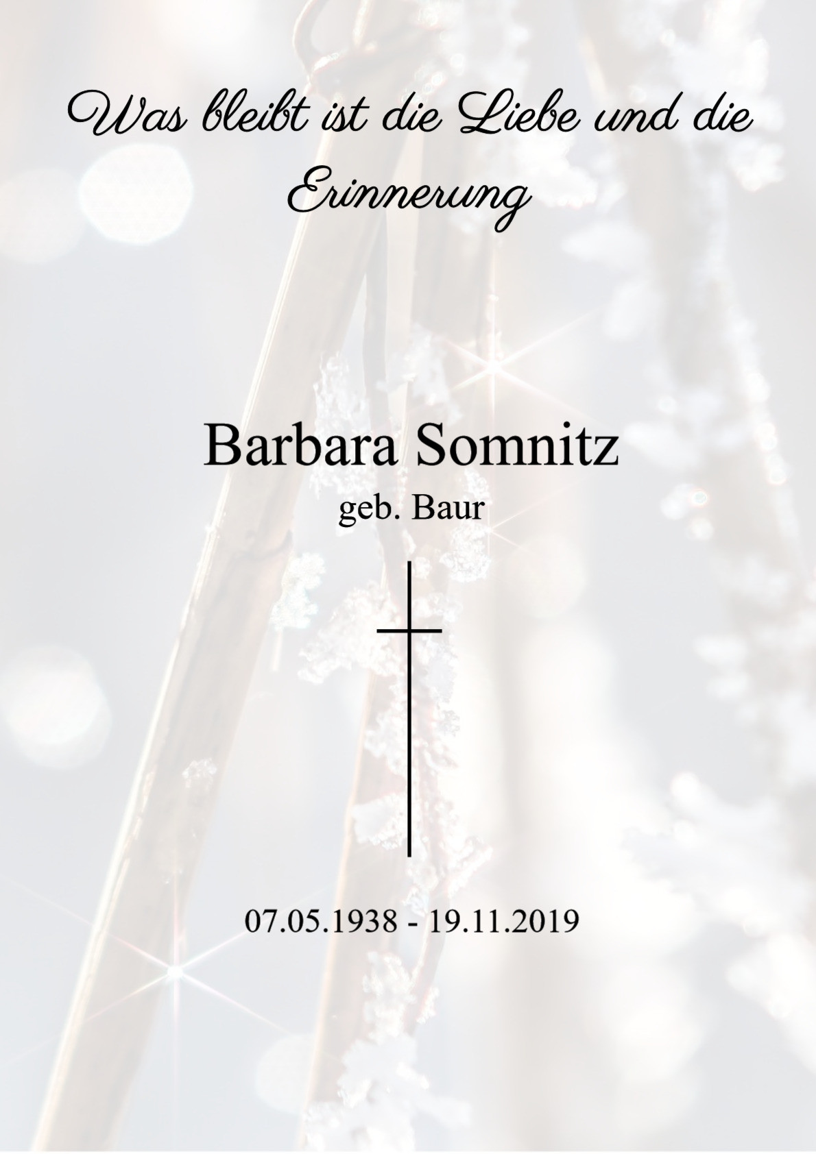 Traueranzeige von Barbara Somnitz