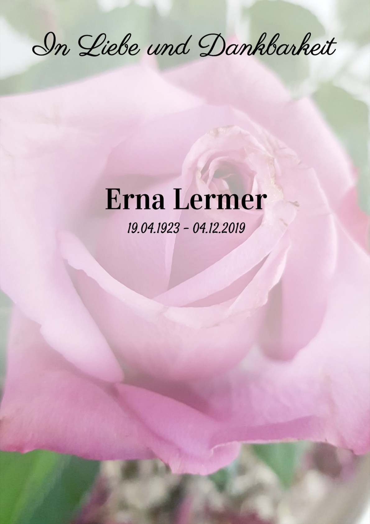 Traueranzeige von Erna Lermer