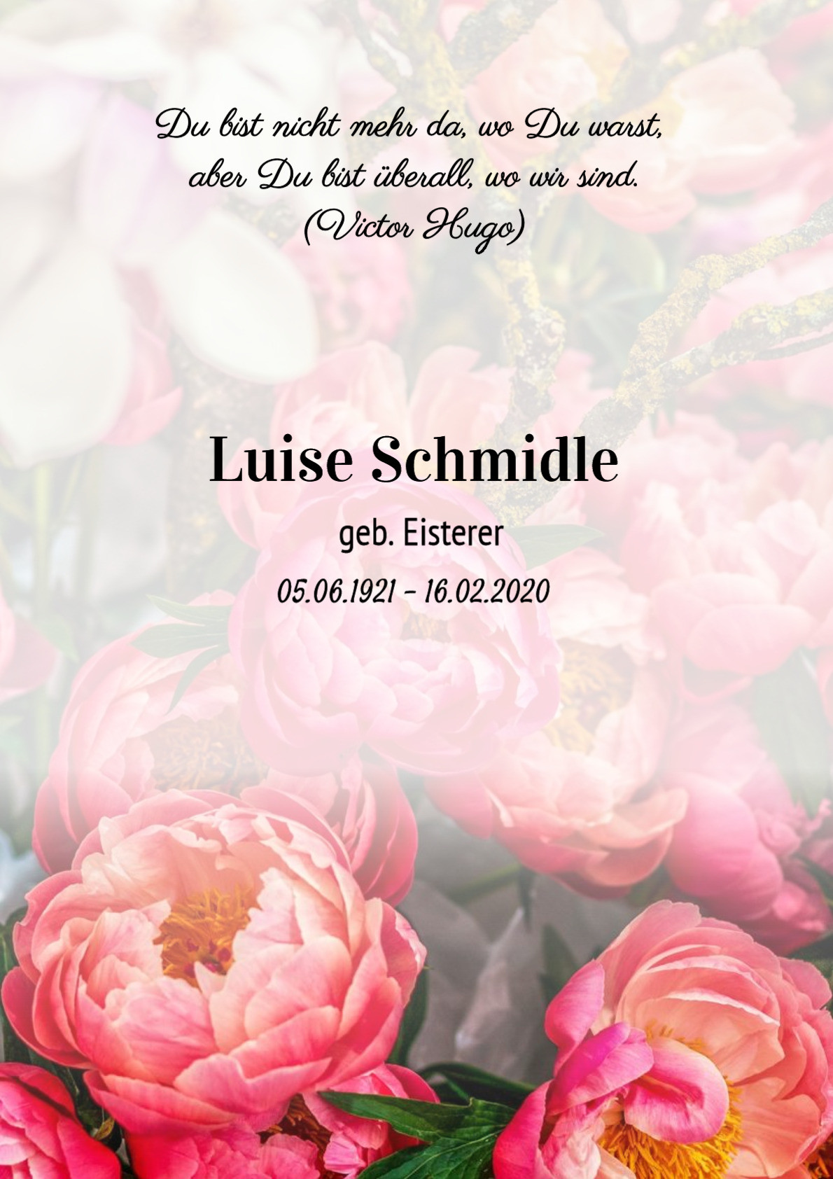 Traueranzeige von Luise Schmidle