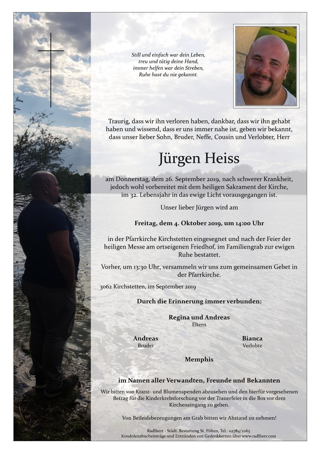 Traueranzeige von Jürgen Heiss
