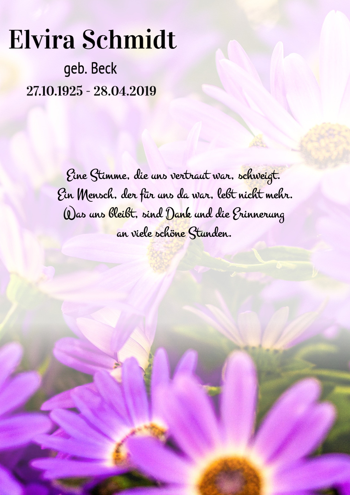 Traueranzeige von Elvira Schmidt