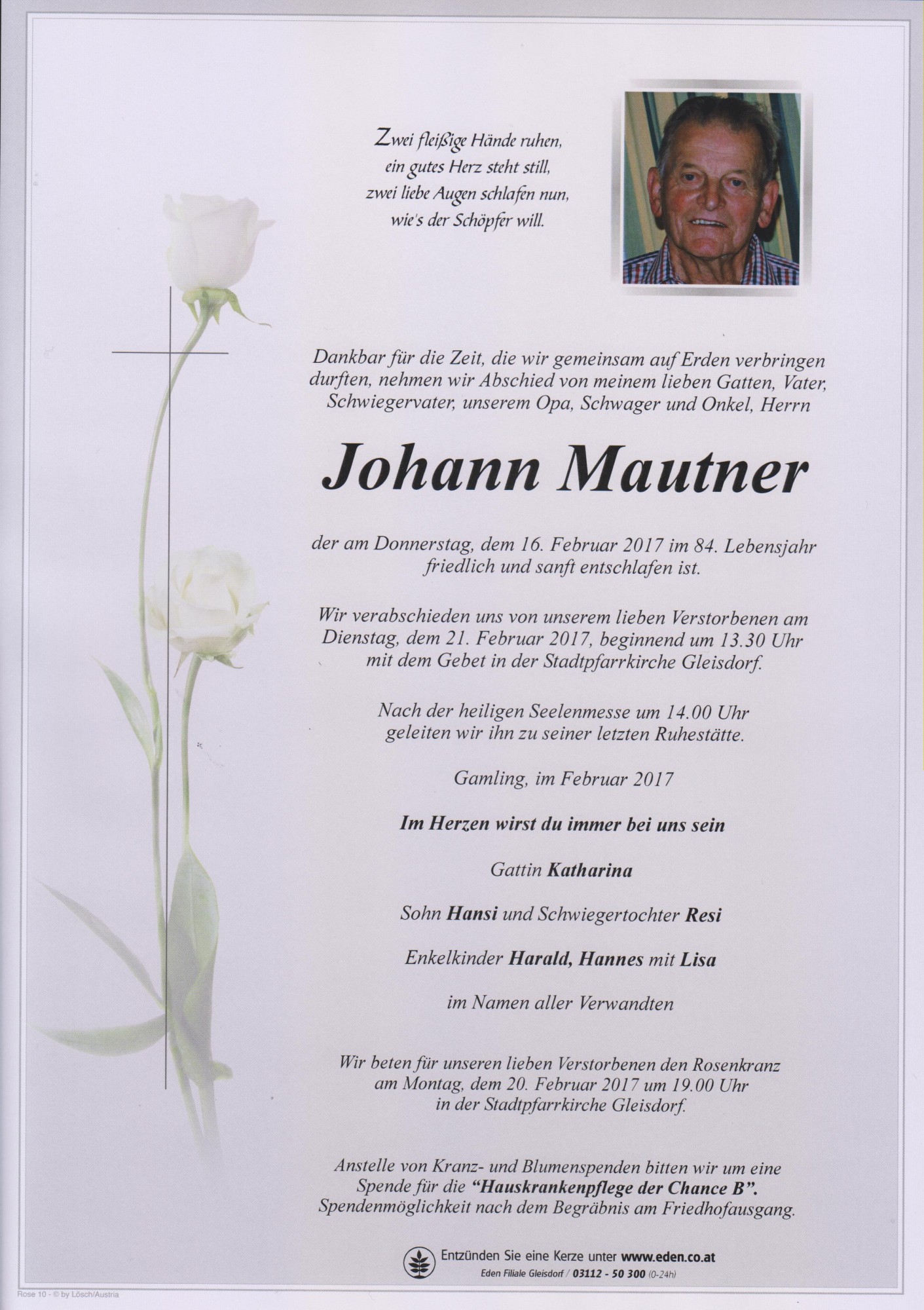 Traueranzeige von Johann Mautner