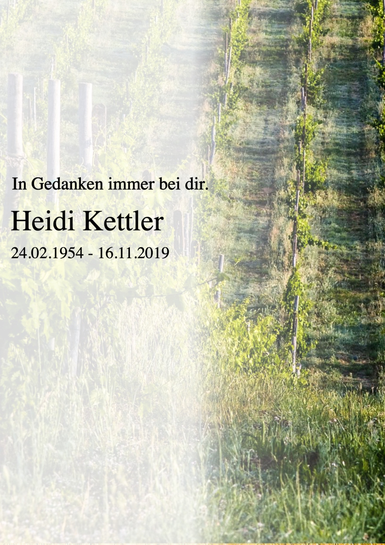 Traueranzeige von Heidi Kettler