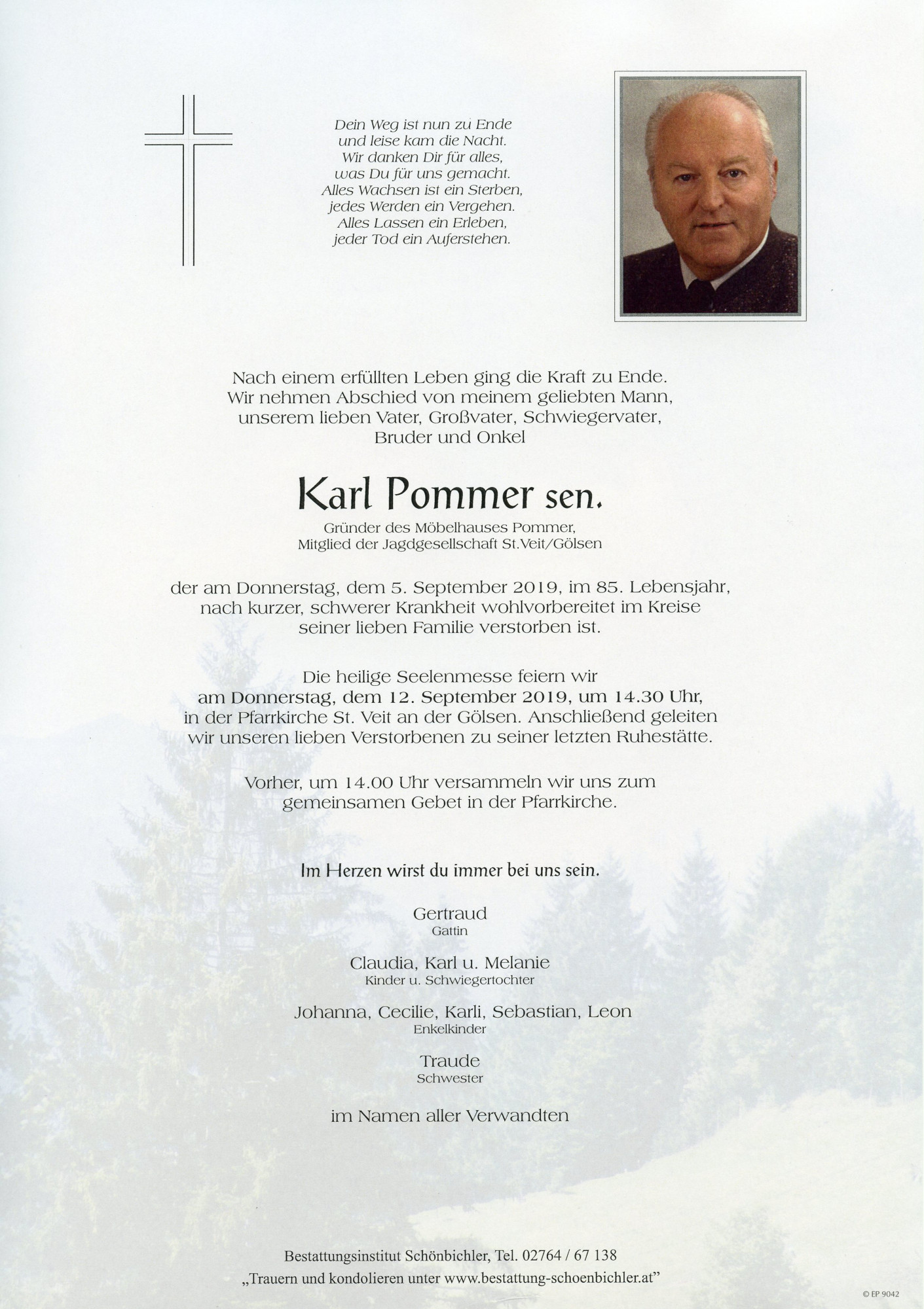 Traueranzeige von Karl Pommer sen.
