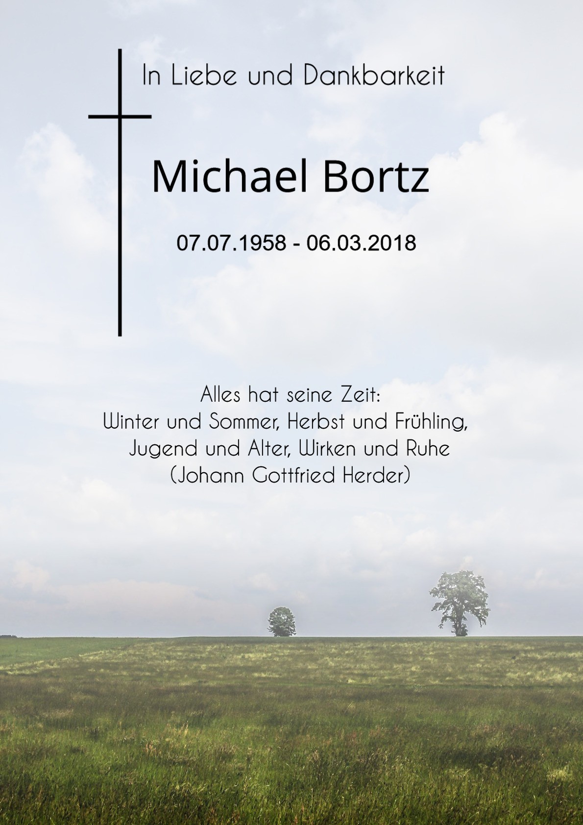 Traueranzeige von Michael Bortz