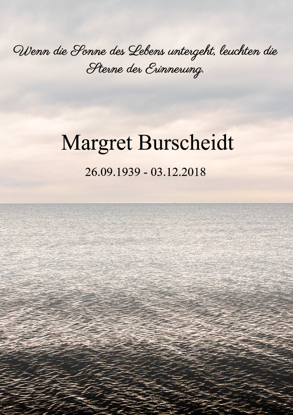 Traueranzeige von Margret Burscheidt