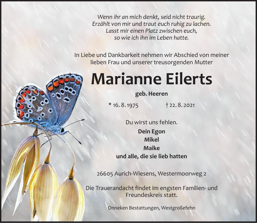 Traueranzeige von Marianne Eilerts