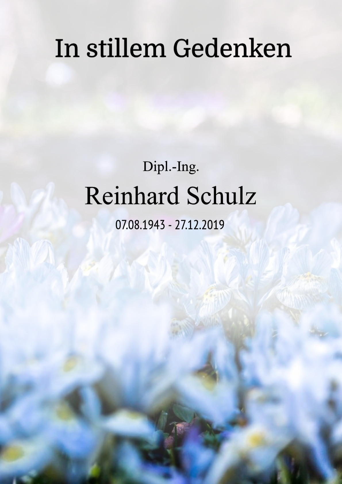 Traueranzeige von Reinhard Schulz