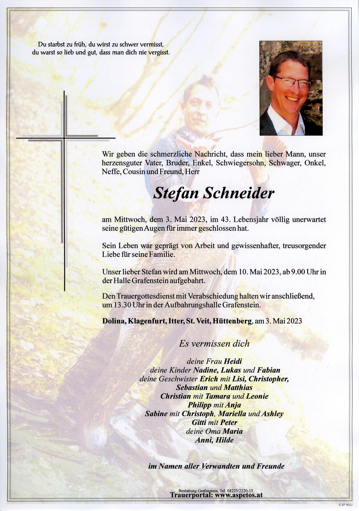 Traueranzeige von Stefan Schneider