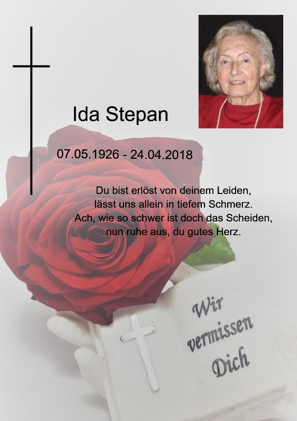 Traueranzeige von Ida Stepan