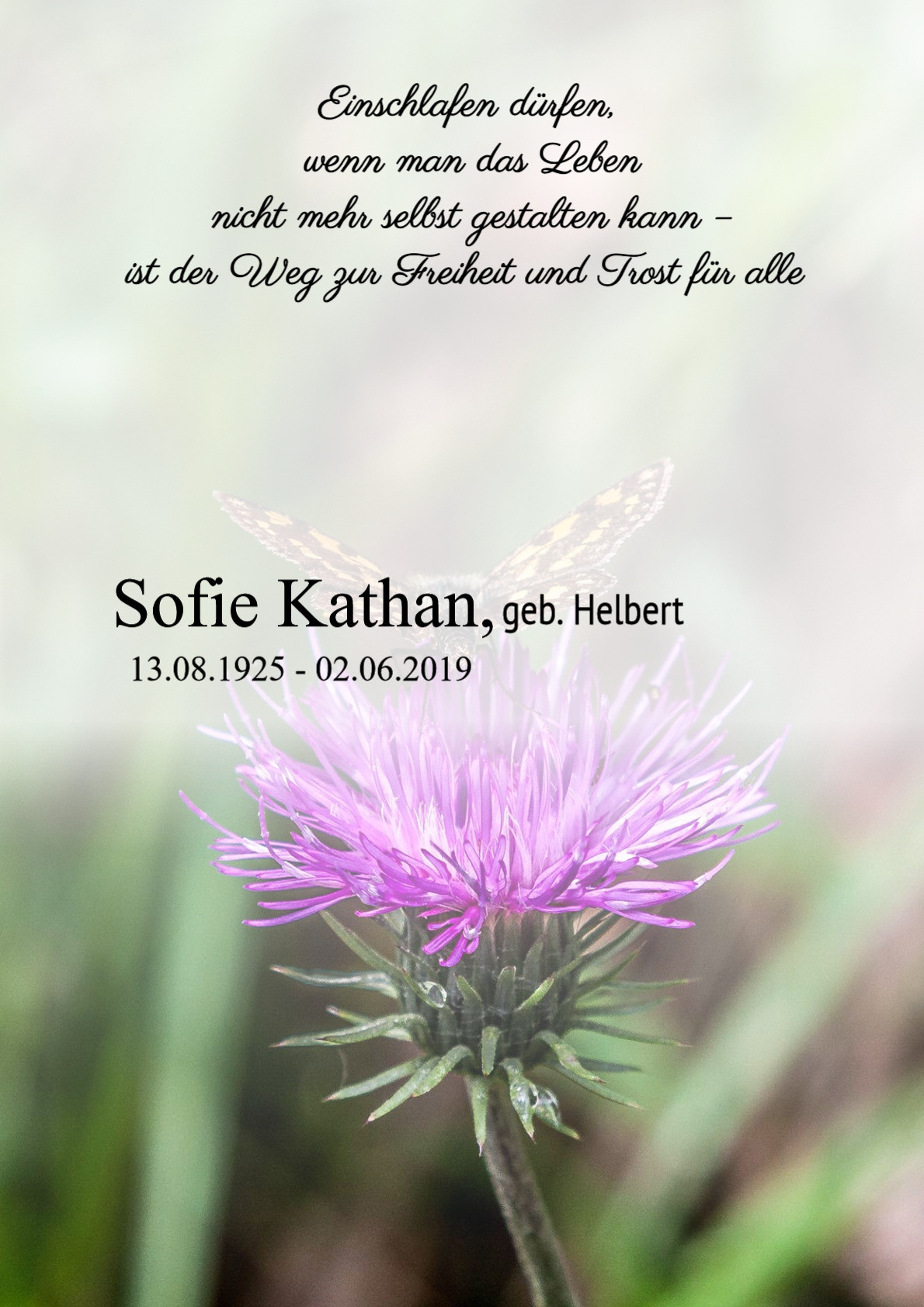 Traueranzeige von Sofie Kathan