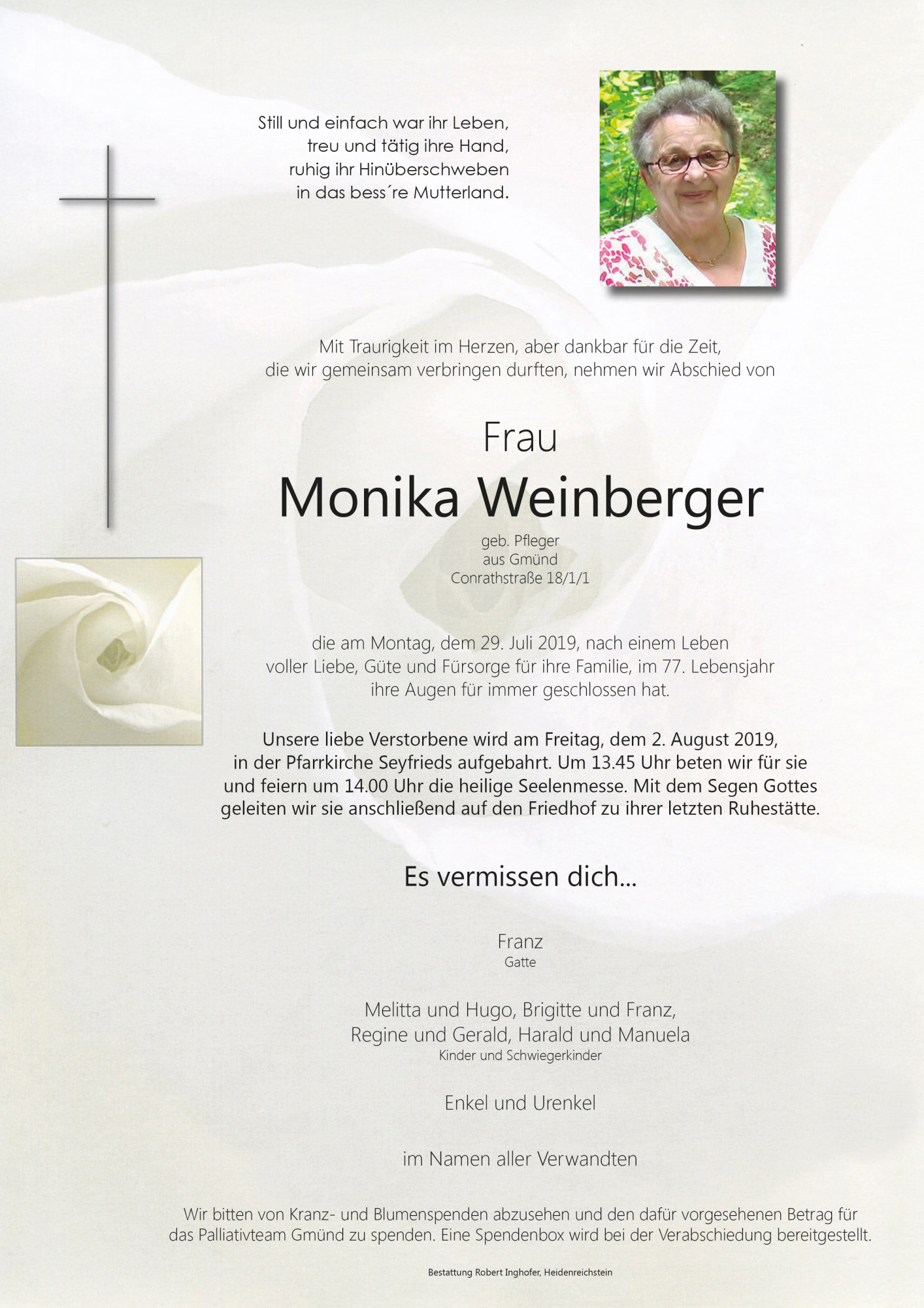 Traueranzeige von Monika Weinberger