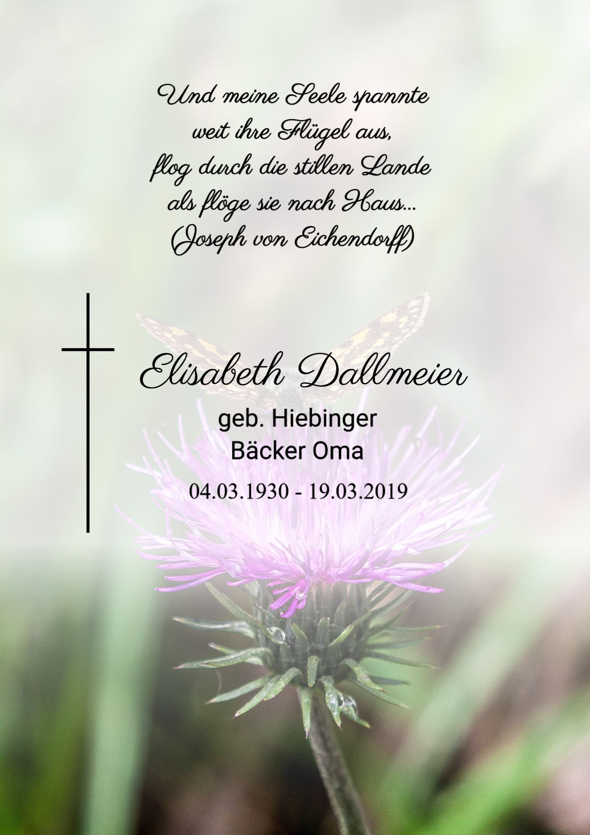 Traueranzeige von Elisabeth Dallmeier