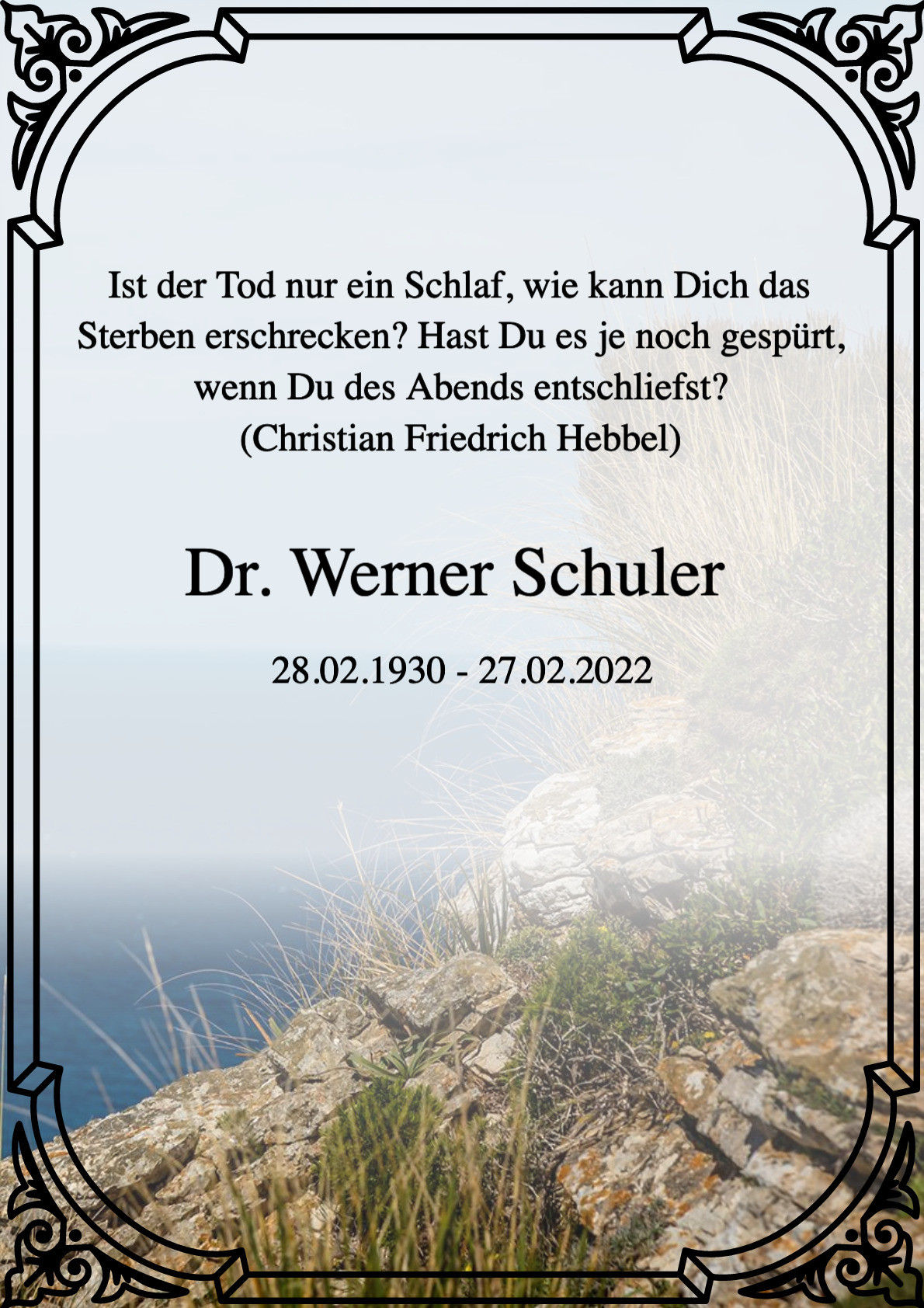 Traueranzeige von Werner Schuler