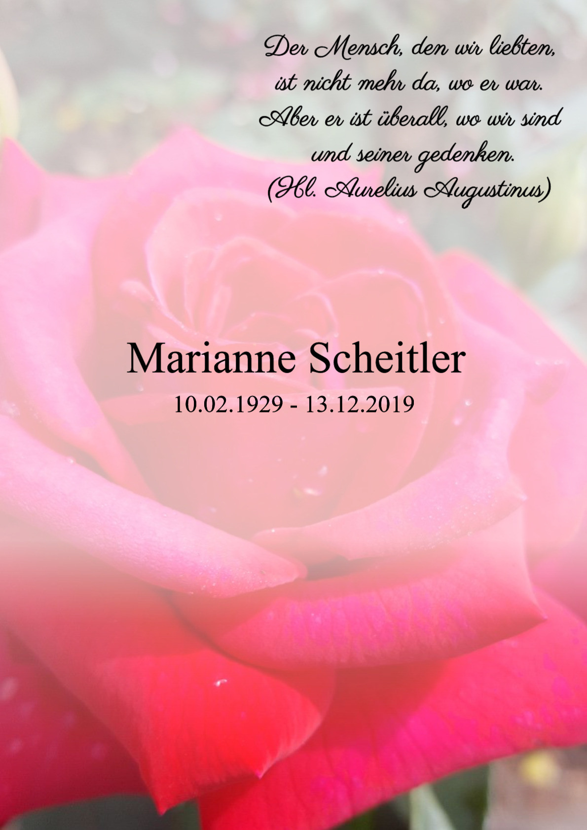 Traueranzeige von Marianne Scheitler