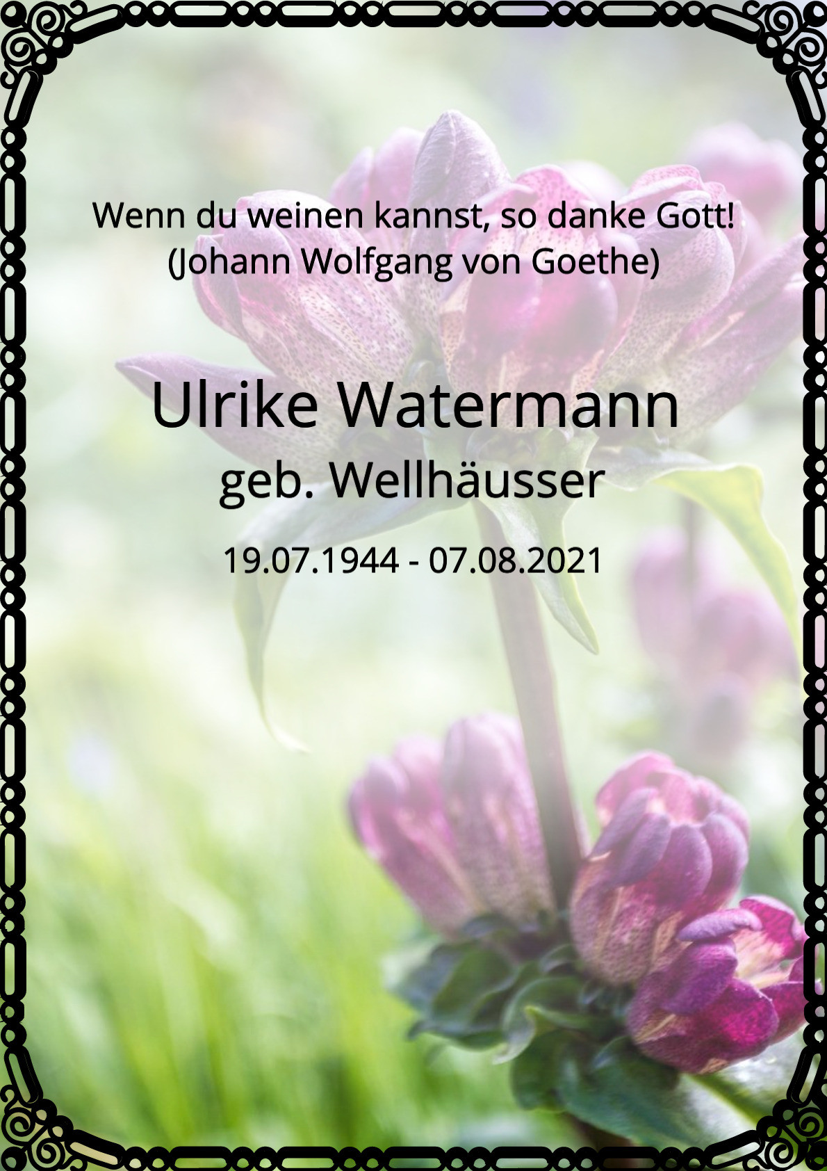 Traueranzeige von Ulrike Watermann