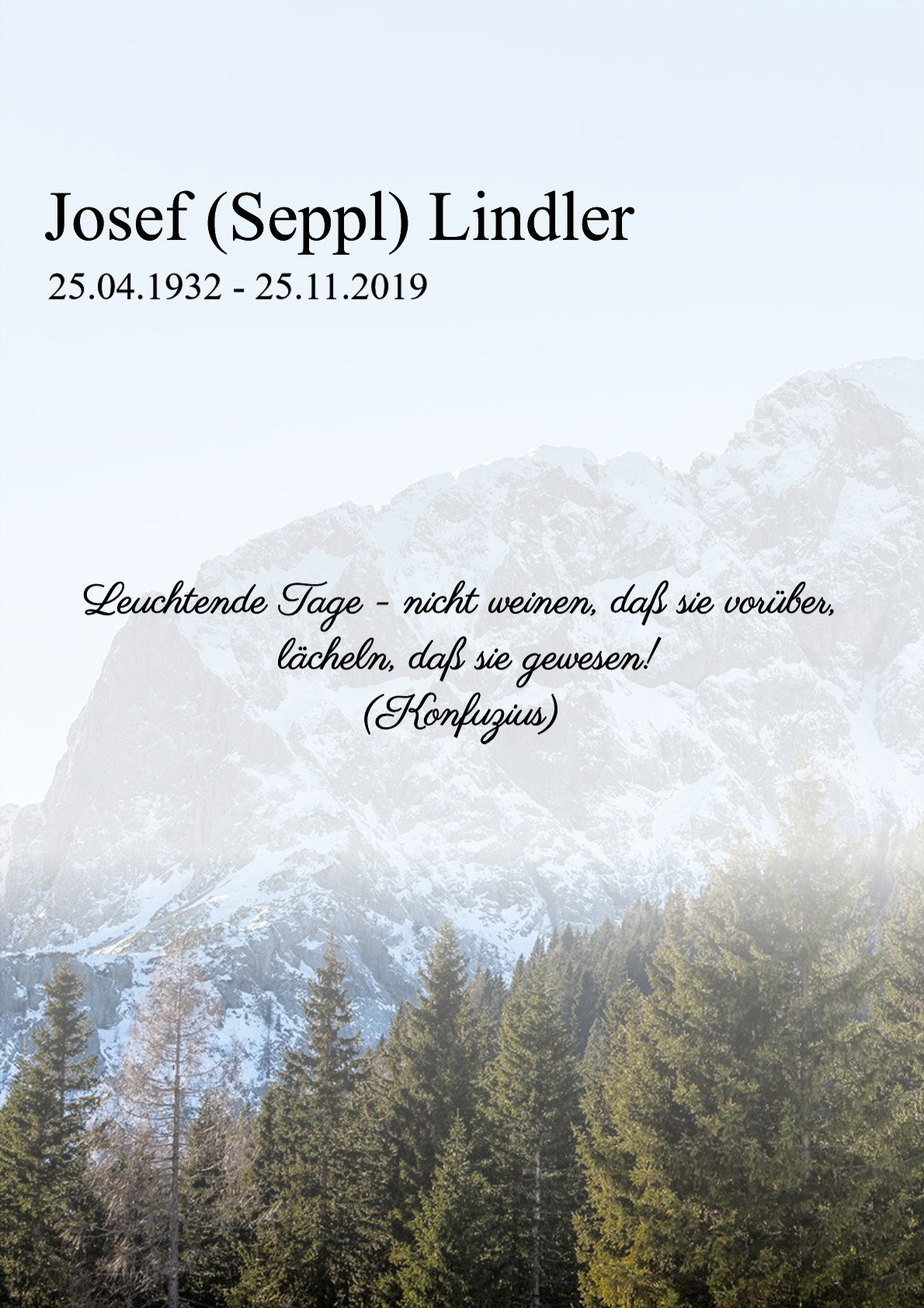 Traueranzeige von Josef (Seppl)