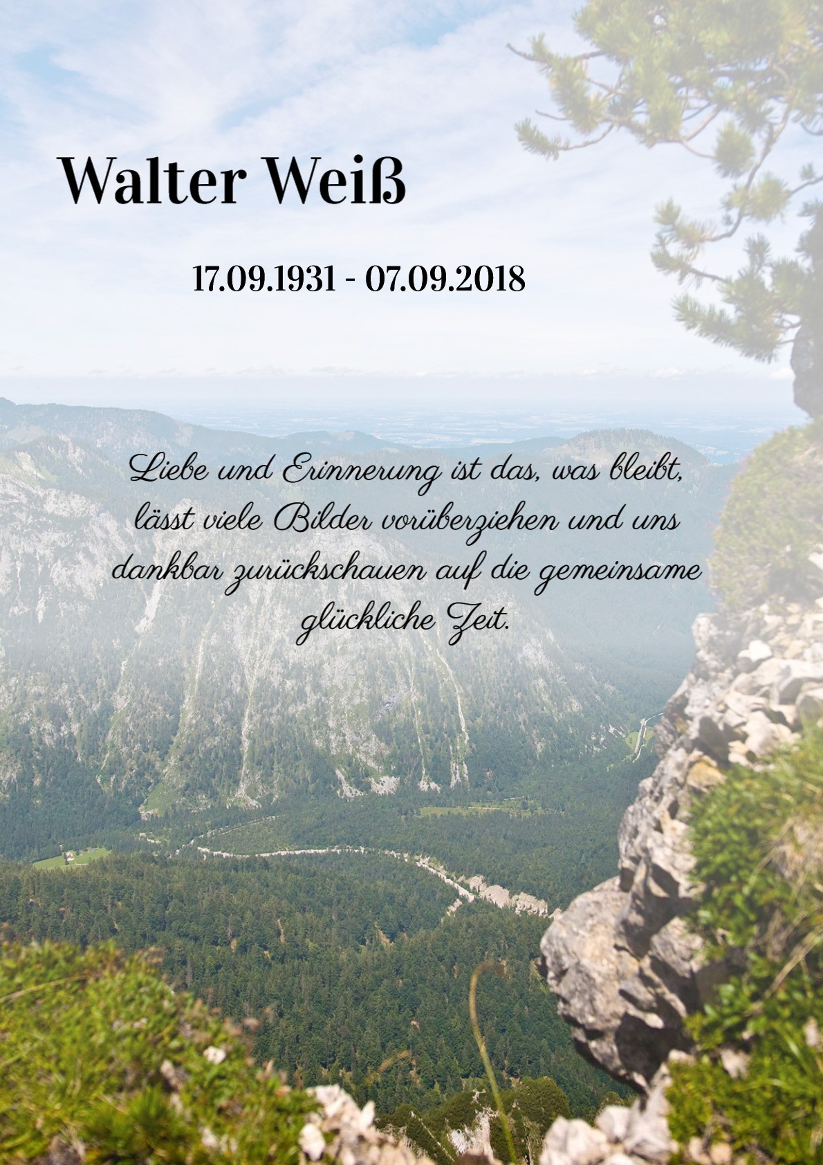 Traueranzeige von Walter Weiß