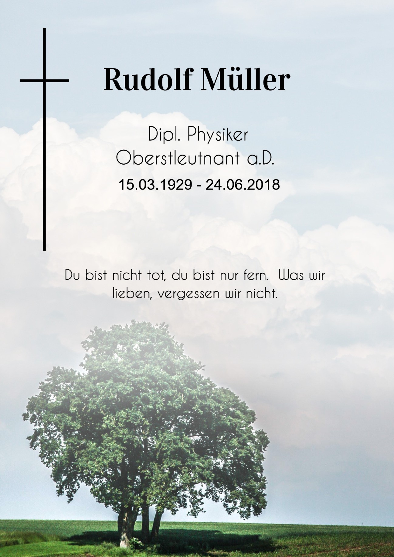 Traueranzeige von Rudolf Müller
