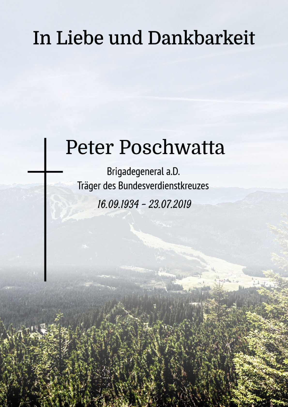 Traueranzeige von Peter Poschwatta