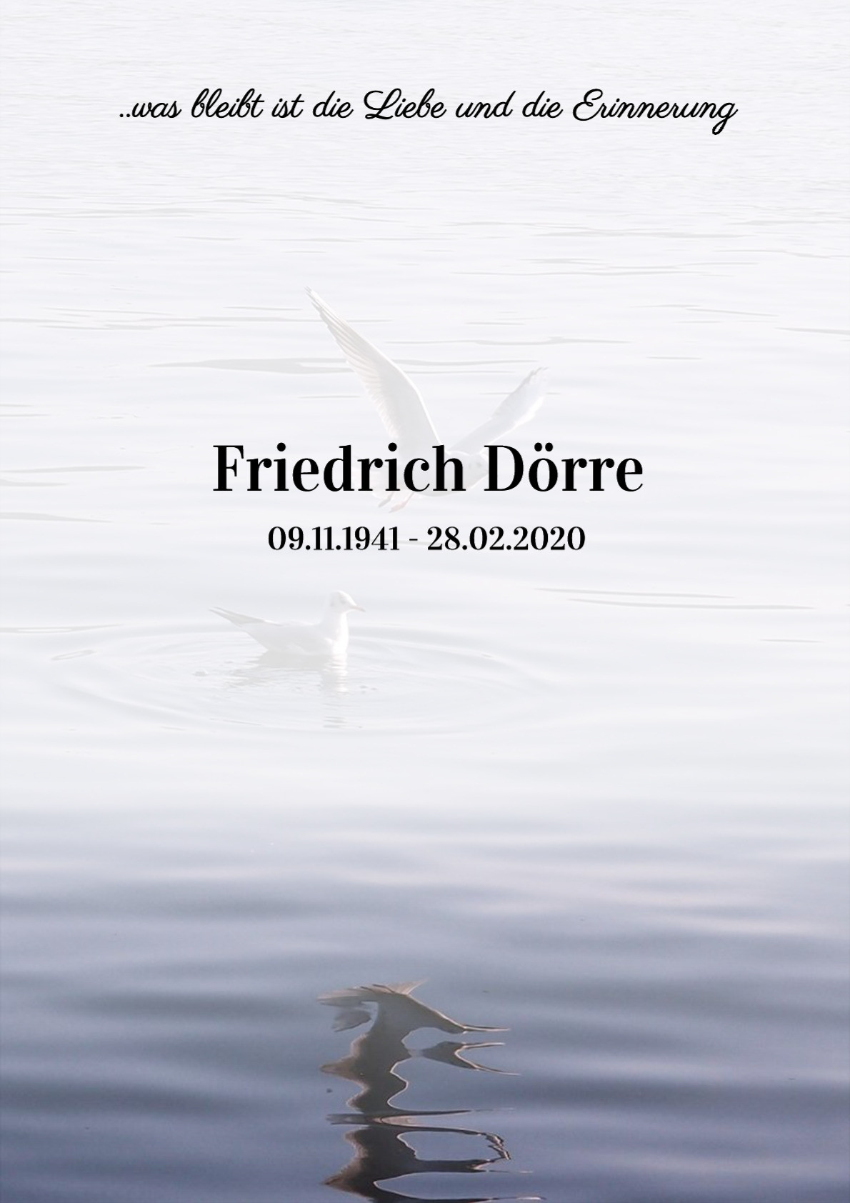 Traueranzeige von Friedrich Dörre