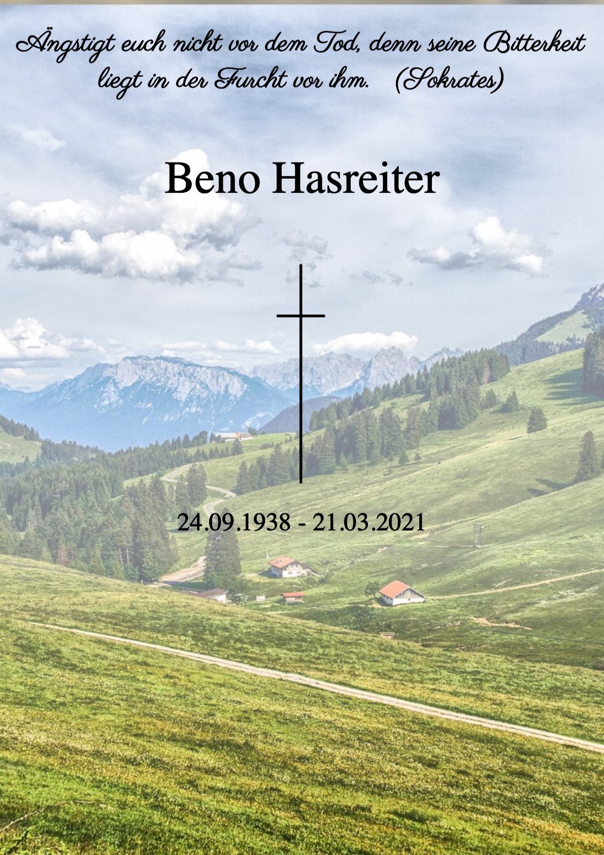 Traueranzeige von Beno Hasreiter