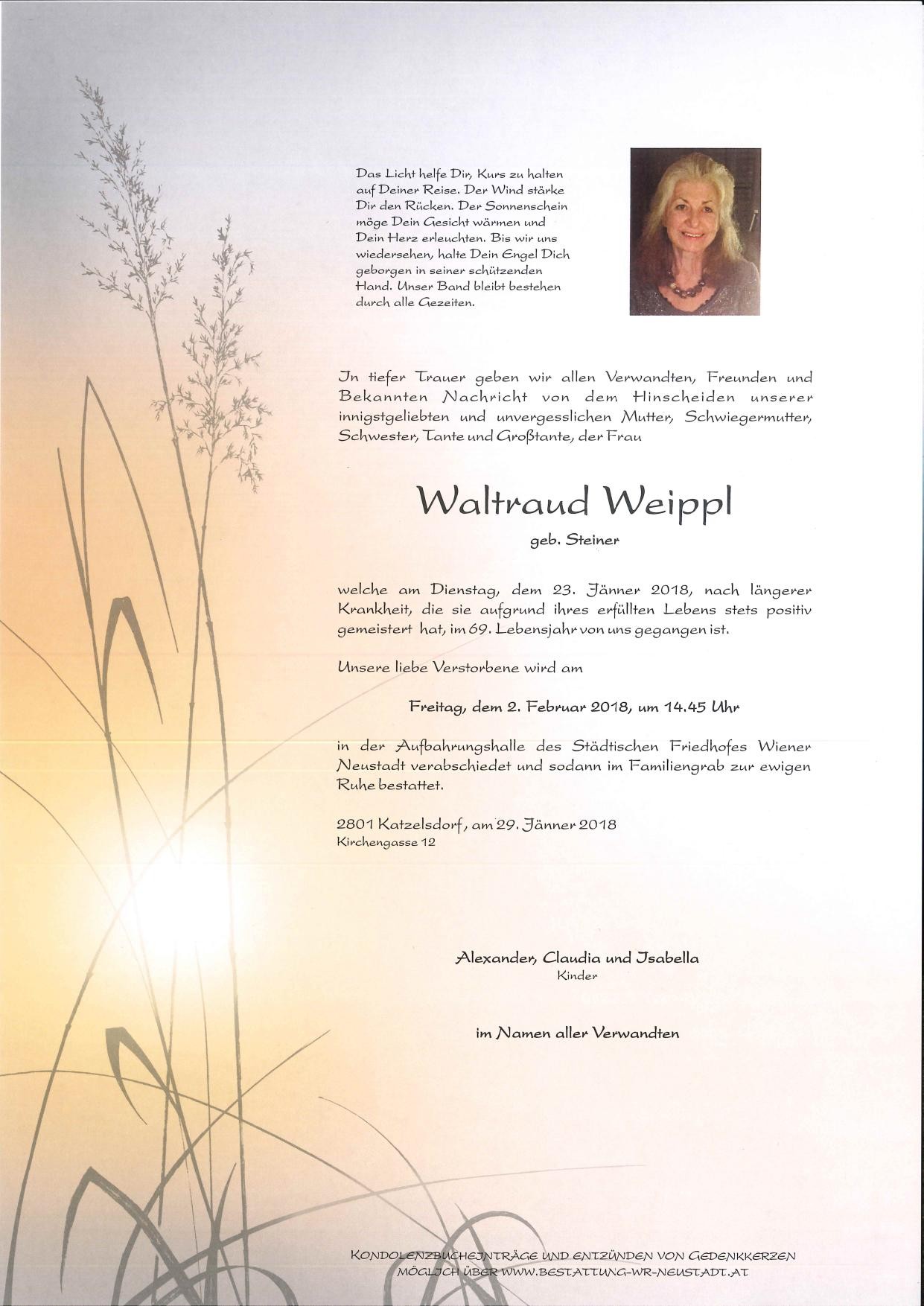 Traueranzeige von Waltraud Weippl