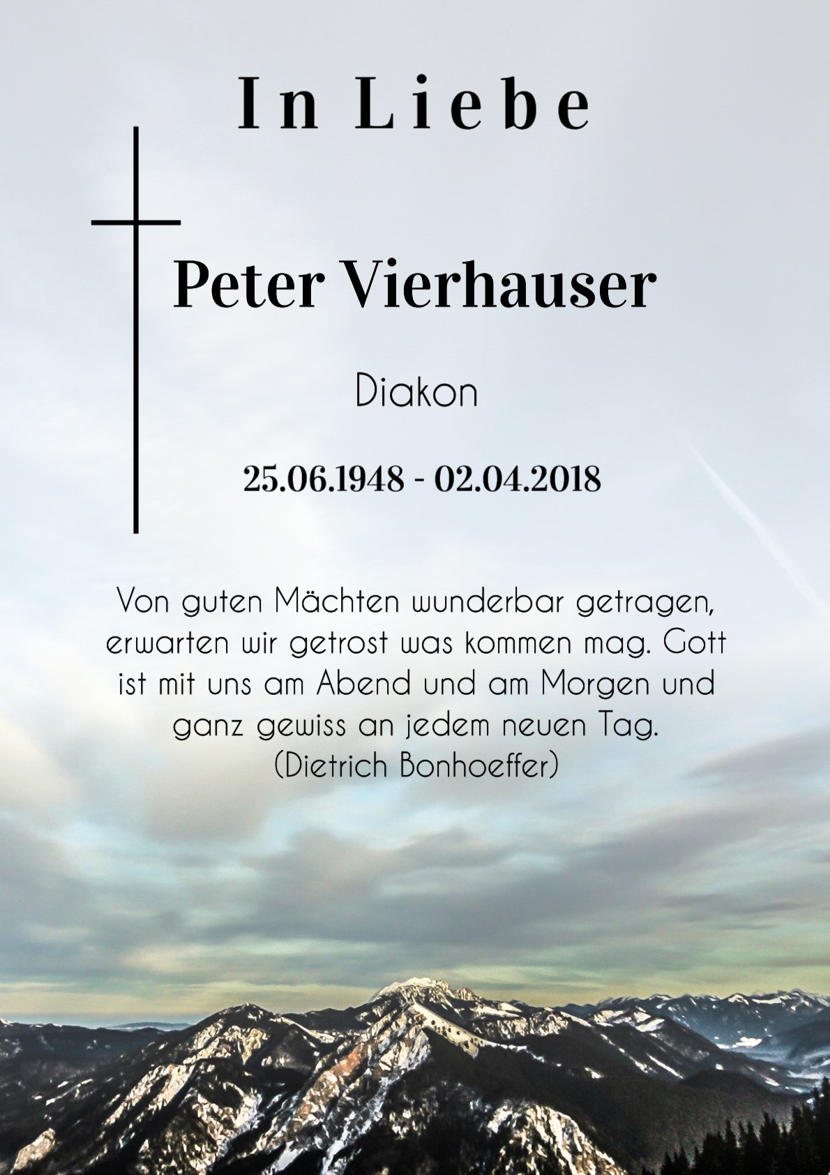 Traueranzeige von Peter Vierhauser