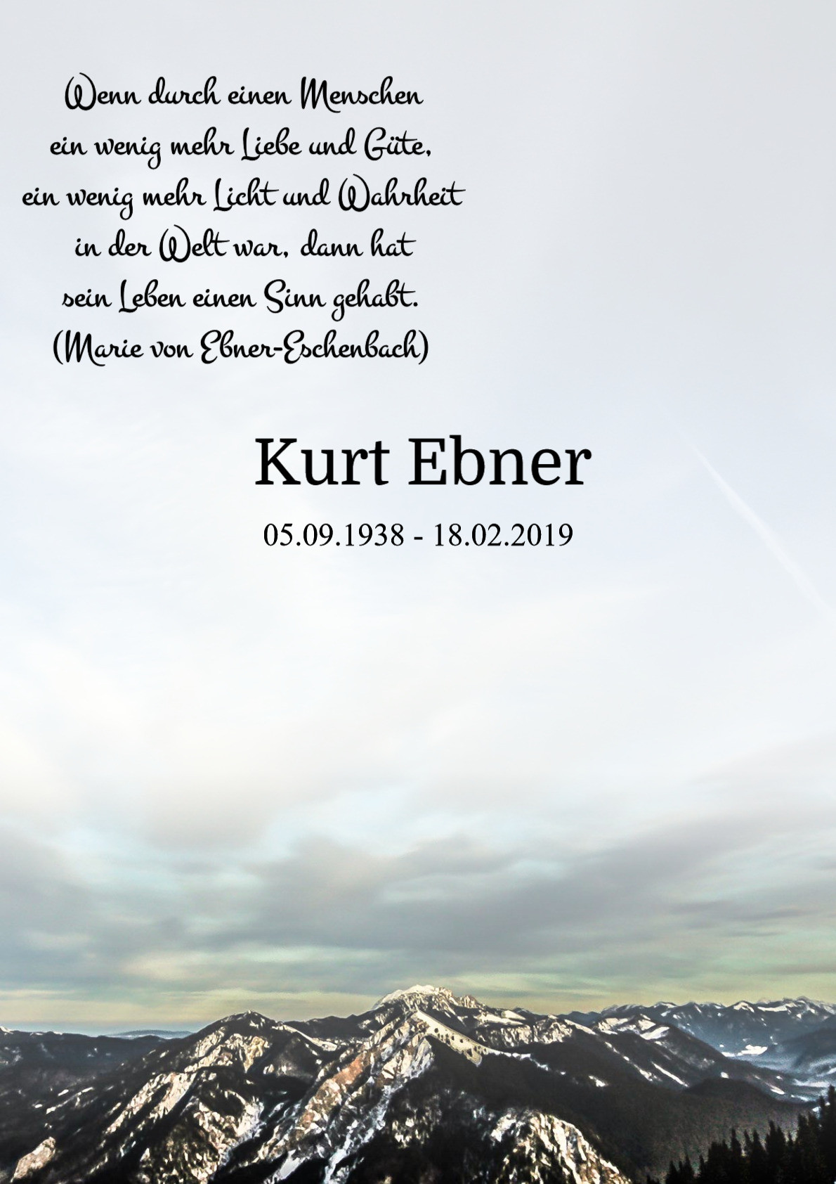 Traueranzeige von Kurt Ebner