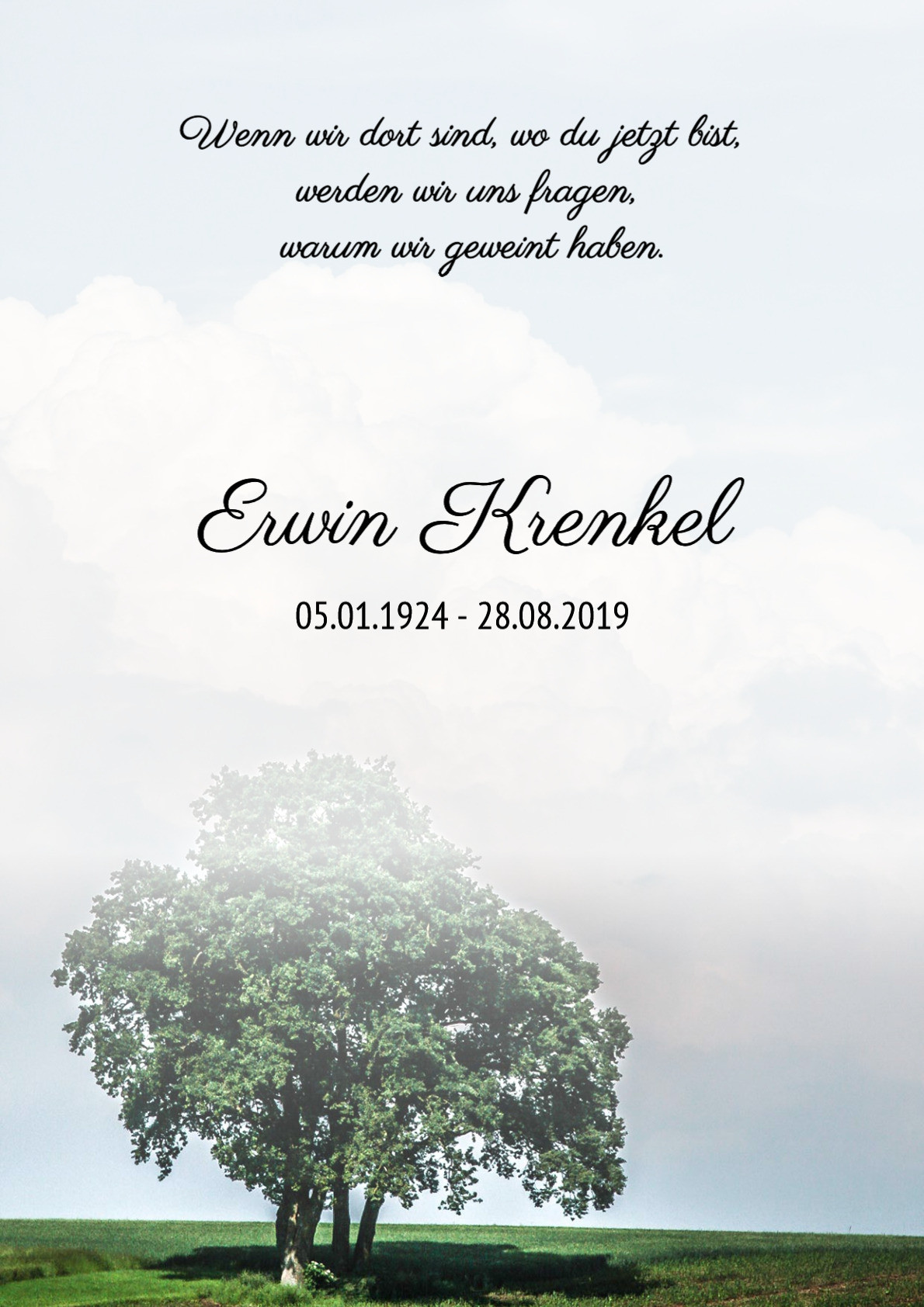 Traueranzeige von Erwin Krenkel