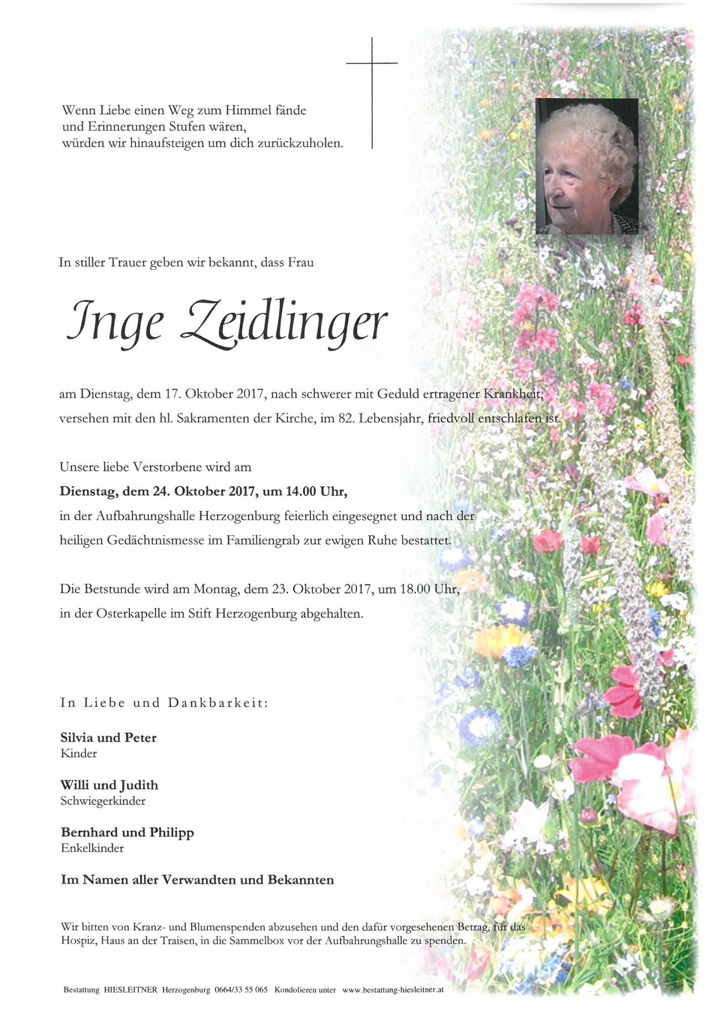 Traueranzeige von Ingeborg Zeidlinger